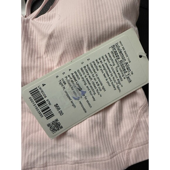 Lululemon Align Strappy Ribbed Tank Top Size 4 STMI Pink New w/tag $68 - Picture 2 of 4
